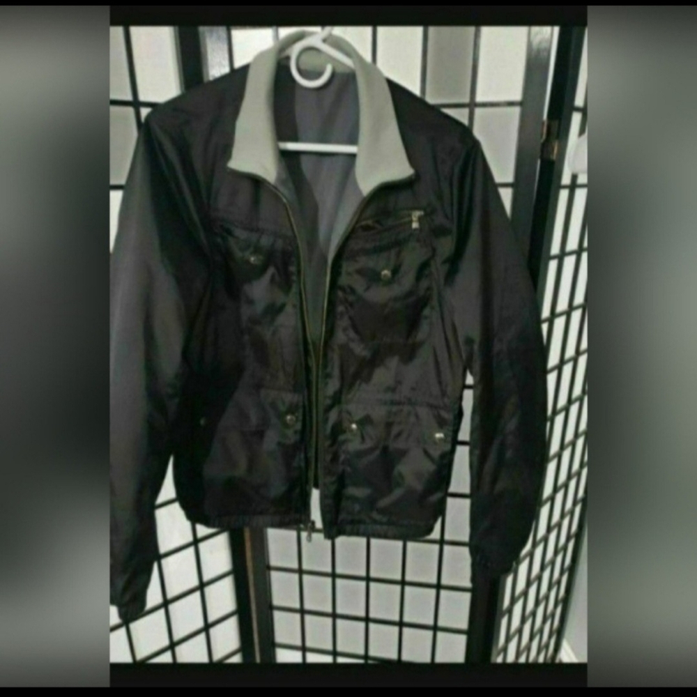 Banana Republic REVERSIBLE  Black Jacket with Gray Collar